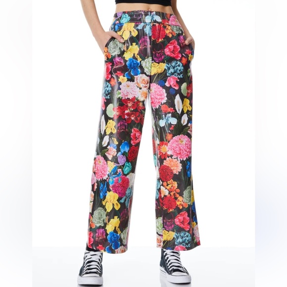 Alice + Olivia Pants - Alice + Olivia Benny Pull Up Floral Pants
